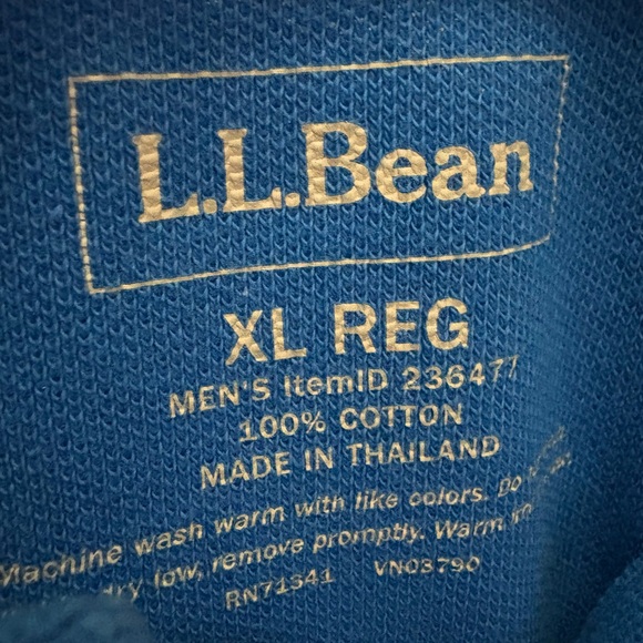 L.L. Bean Royal Blue Long Sleeve Polo - Picture 6 of 6